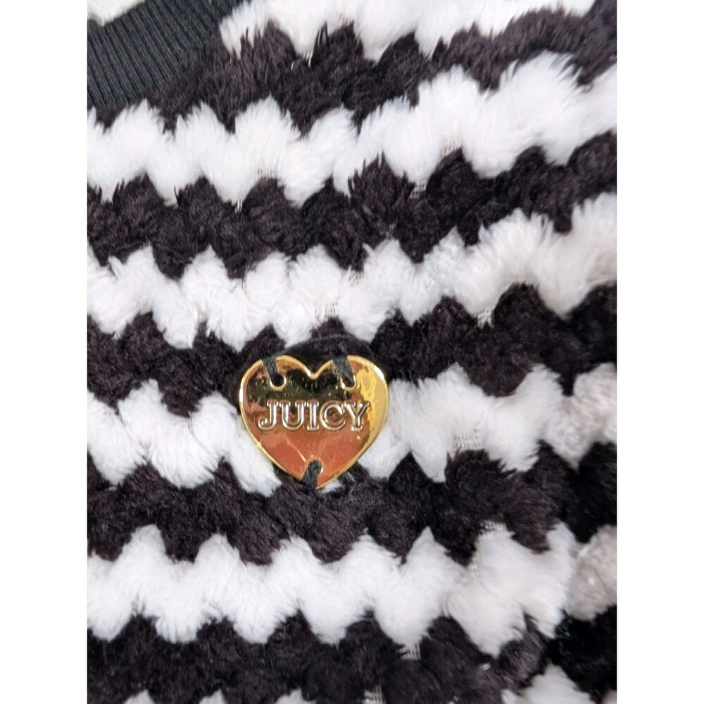 Juicy Couture Sweater Girls 8-10 White Striped Heart Logo Pullover Cozy Warm - Picture 5 of 8